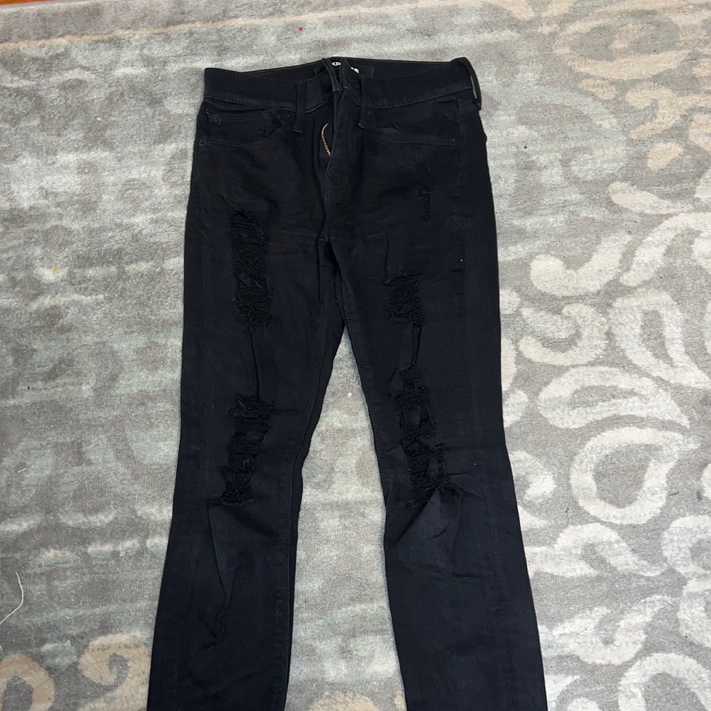 Express ripped black skinny jeans, size 00R